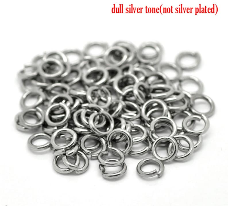 200 STAINLESS STEEL Jump Rings BULK 8mm 15 Gauge Thick 1.5mm Ships Immediately from California F98a image 3