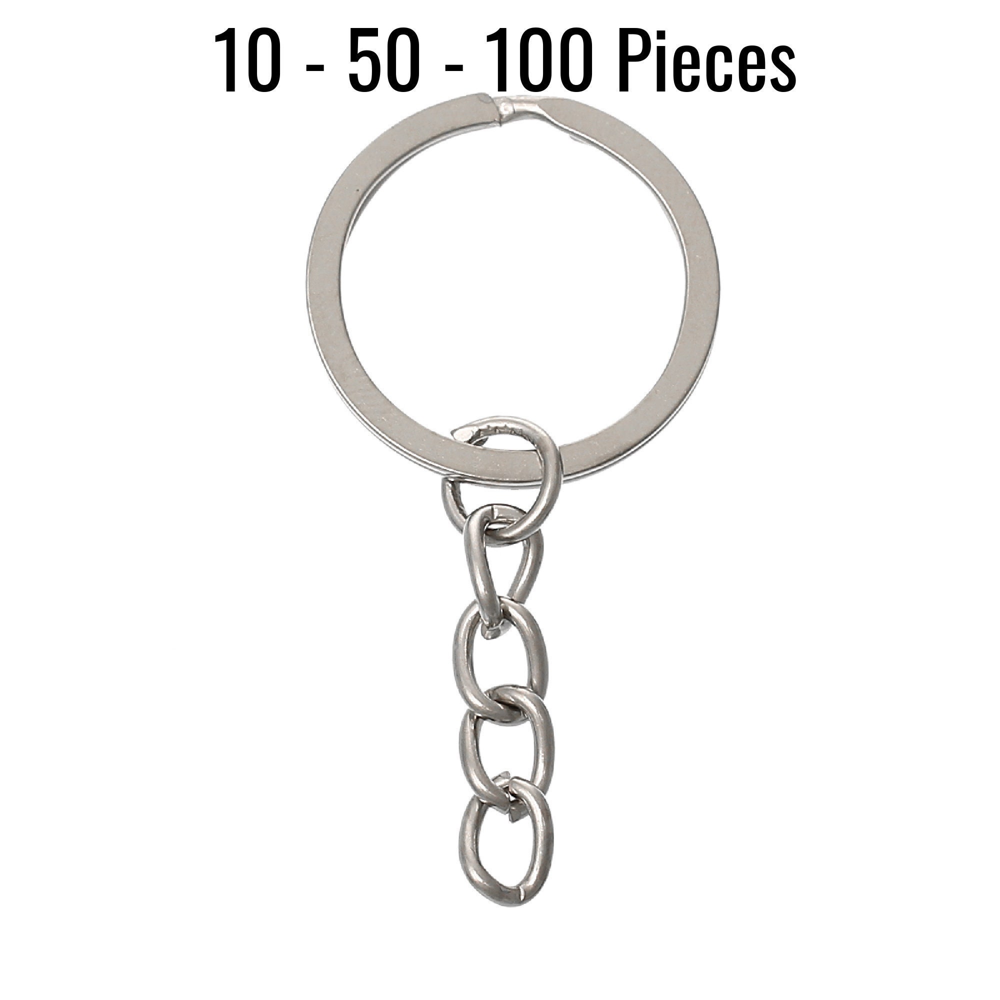 Key Rings with Chain BULK Antique Silver 24mm Rings Etsy
