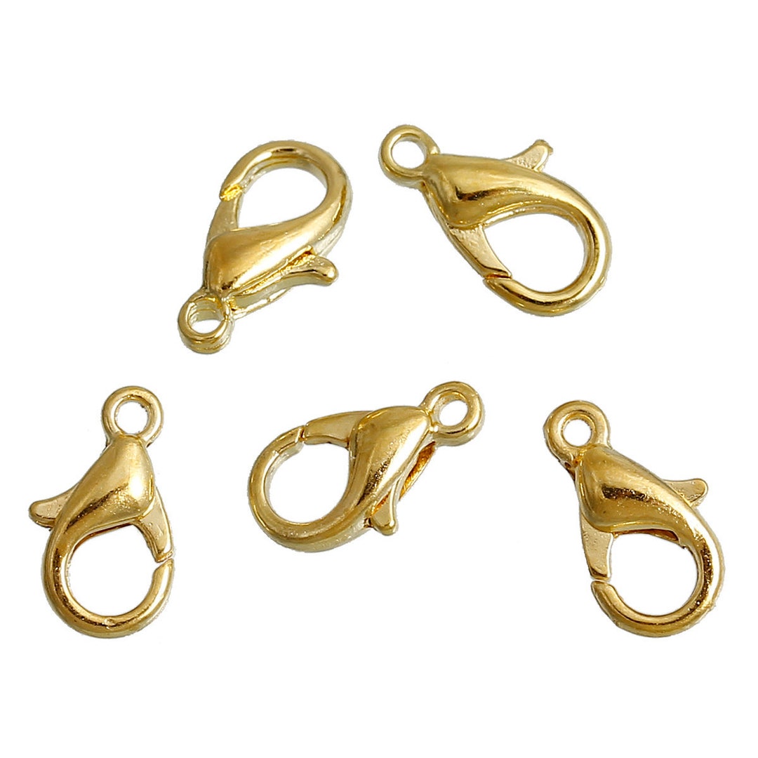 Lot De 100 Fermoirs à Pince (claw Clasps) Plaqués Or - 10x6mm - Pour Création De Bijoux