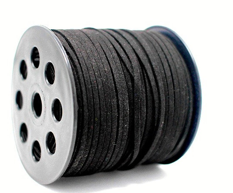 Ships IMMEDIATELY from California 3mm Wide CH775 195/' BULK 90M Black Faux Suede Cording