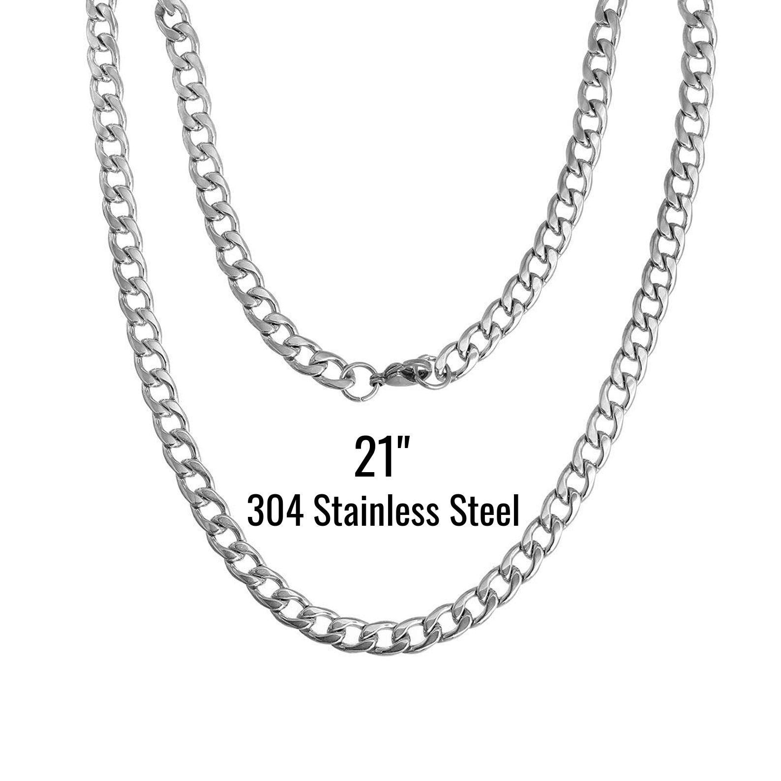 アクセサリー BWL Round Chain Necklace 21inch 53cm Amazon.com: Fashion 21 Unisex Iced Out Micro THUG Word
