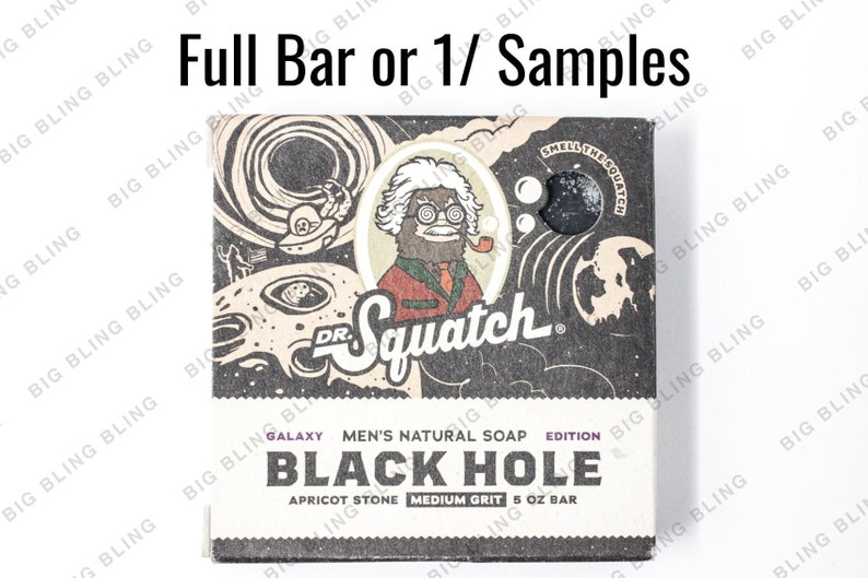 NEW Dr Squatch Soap Black Hole 1/8 Samples or Full Bars SAME Day Ship by Noon & Tracking USA image 1