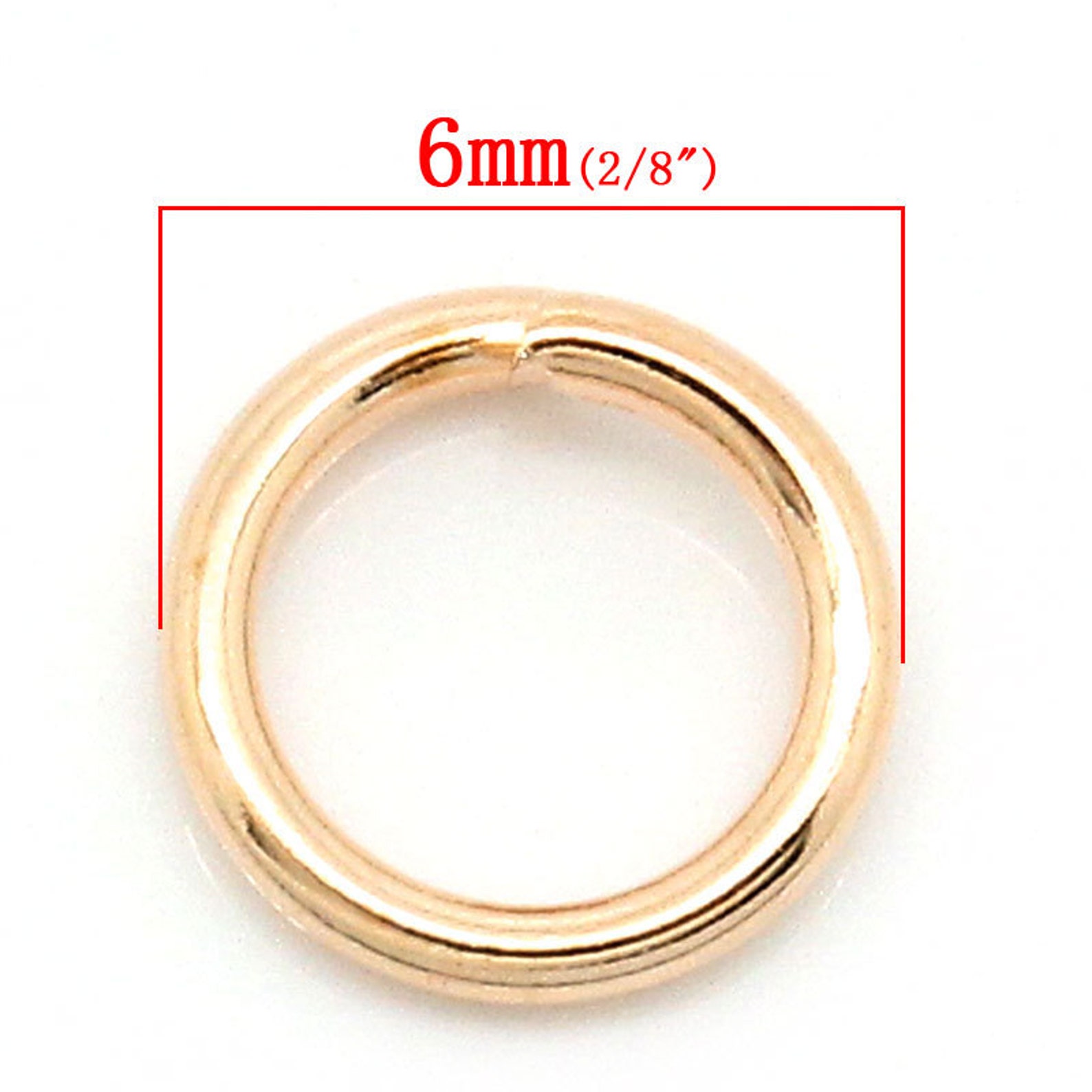 Rose Gold Jump Rings Open 6mm 100 Pieces Ships Etsy