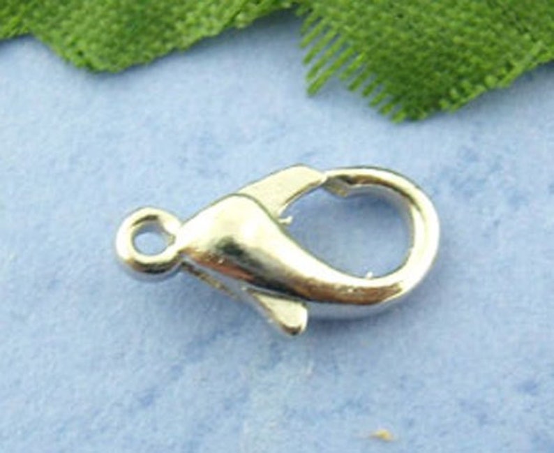 25 Lobster Clasps Antique Silver 12x6mm Ships Etsy