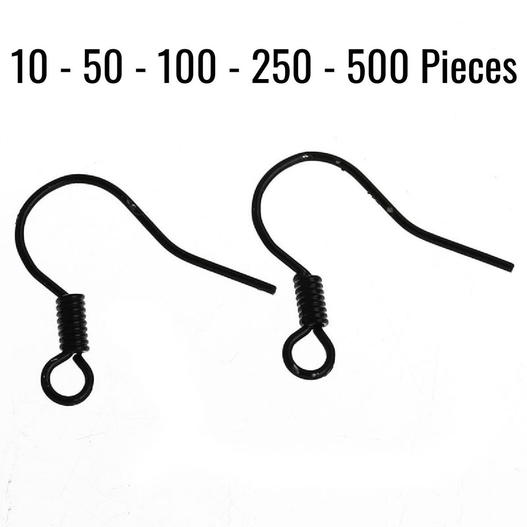 100 or 500 Pieces: Bronze Fish Hook Earring Wires with Spring and Ball 500 Pieces