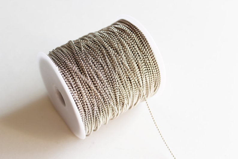 25' Antique Silver Ball Chain Spool 1.5mm 7M Ships Etsy
