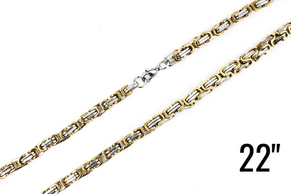 Bracciale Da Uomo Catena Bizantina Braccialetto In Acciaio Massiccio - Foto 5