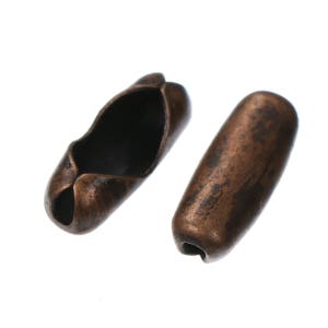 500 fermagli da 1,5 mm - BULK - Rame antico - Adatto a catena a sfere da 1 mm - 1,5 mm - 5x2,5 mm - Spedizione IMMEDIATA - Forniture per creazione di gioielli - FC183a
