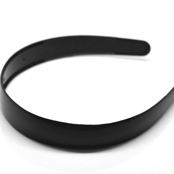 3 Black Headbands - CLOTH COVERED - Plastic - Hard to Find - 15" x 1" -  Ships IMMEDIATELY  from California - HF58