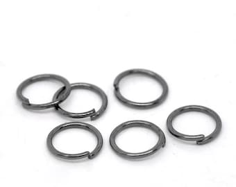 2000 Jump Rings - WHOLESALE - 7mm - Gunmetal  - 0.7mm Thick - 21 Gauge - Open - Jewelry Making Supplies - Ships IMMEDIATELY - F221c