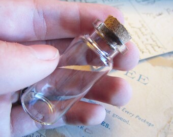 60 Glass Vials with Corks and Plastic Storage Box - BULK - 53x22mm - Ships IMMEDIATELY from California - G05a