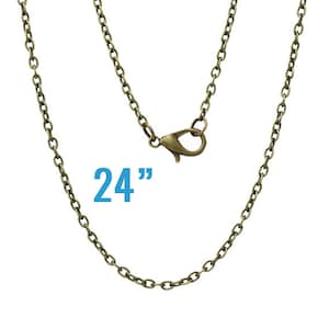 4 Bronze Necklaces Cable Chains 3x2mm 24 Long Ships IMMEDIATELY Jewelry Making Supplies CH432 image 1