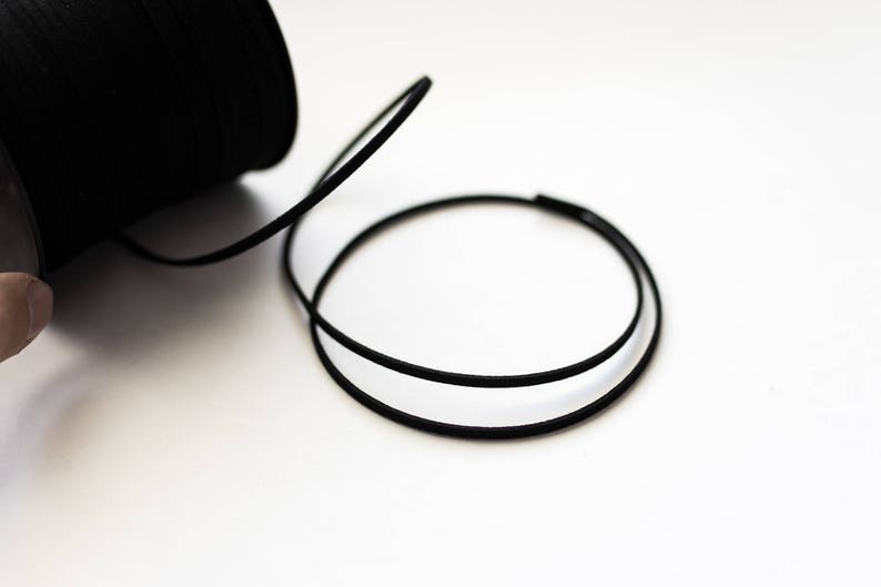 Ships IMMEDIATELY from California 3mm Wide CH775 195/' BULK 90M Black Faux Suede Cording