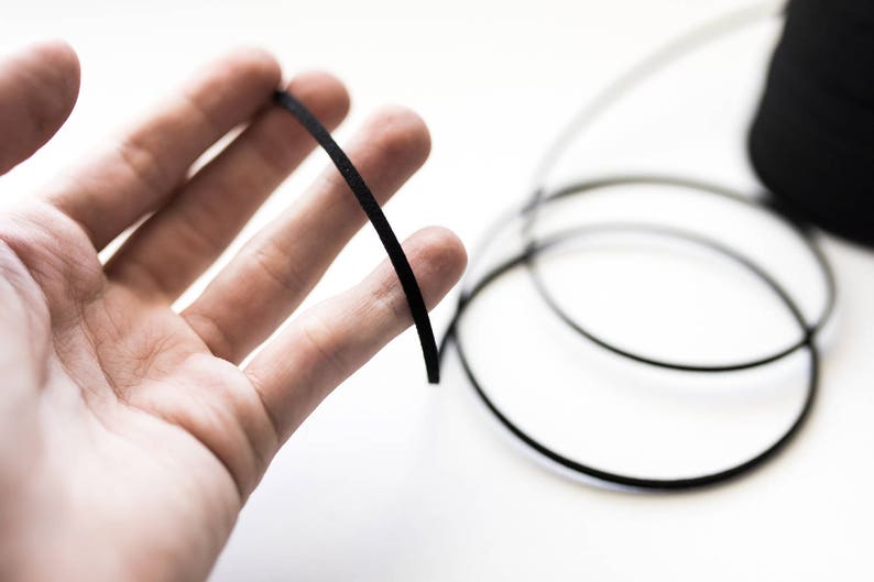 Ships IMMEDIATELY from California 3mm Wide CH775 195/' BULK 90M Black Faux Suede Cording