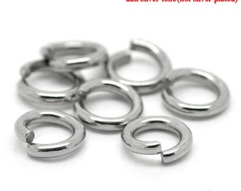 200 STAINLESS STEEL Jump Rings - BULK - 8mm - 15 Gauge - Thick - 1.5mm -  Ships Immediately  from California - F98a