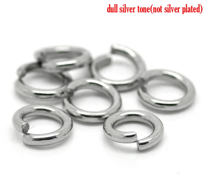 200 STAINLESS STEEL Jump Rings BULK 8mm 15 Gauge Thick 1.5mm Ships Immediately from California F98a image 1