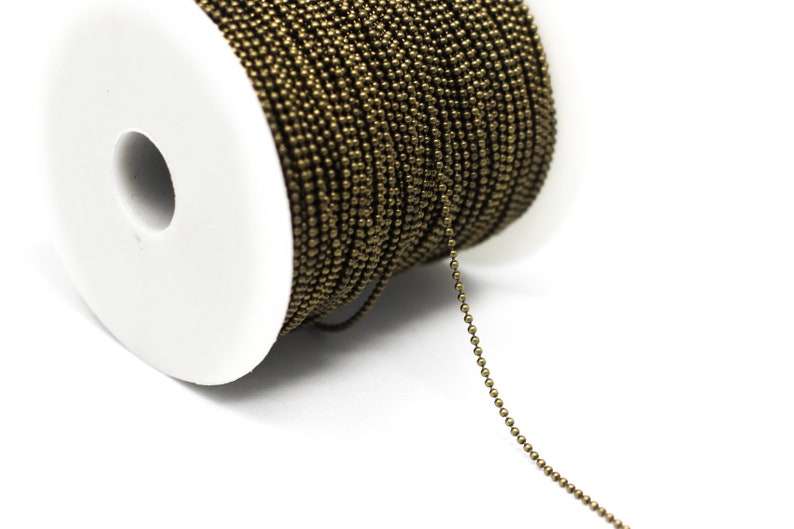 3' Bronze Ball Chain 2mm 1M Jewelry Making Supplies Ships IMMEDIATELY