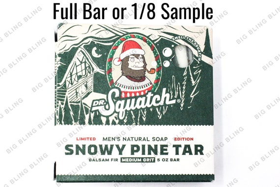 NEW Dr Squatch Soap Snowy Pine Tar 1/8 Samples or Full Bars SAME Day Ship  by Noon & Tracking USA 