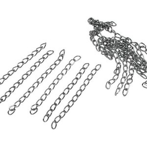 25 Extension Chains Antique Silver 50x3mm Jewelry Making Supplies Ships IMMEDIATELY CH394 image 3