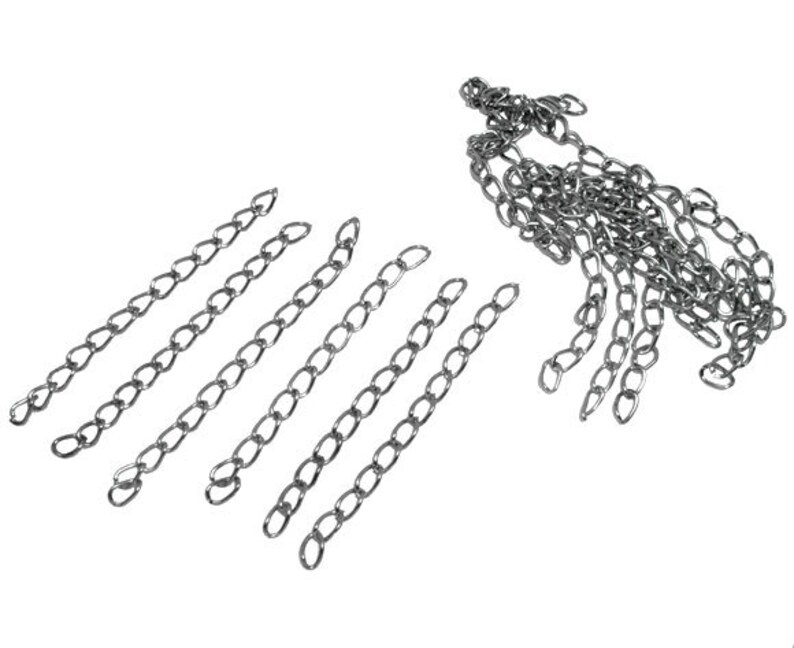 25 Extension Chains Antique Silver 50x3mm Jewelry Making Supplies Ships IMMEDIATELY CH394 image 3