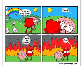 Optimism Print – Inspirational Wall Art, Positive Mindset Poster, Health Decor, Funny Perspective Art, Funny Anatomy Art