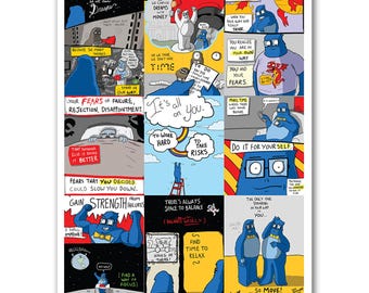 Ambition Print – Motivational Wall Art, Inspirational Poster, Home & Office Decor, Self Improvement Art, Doctor Gift, Mental Health Poster