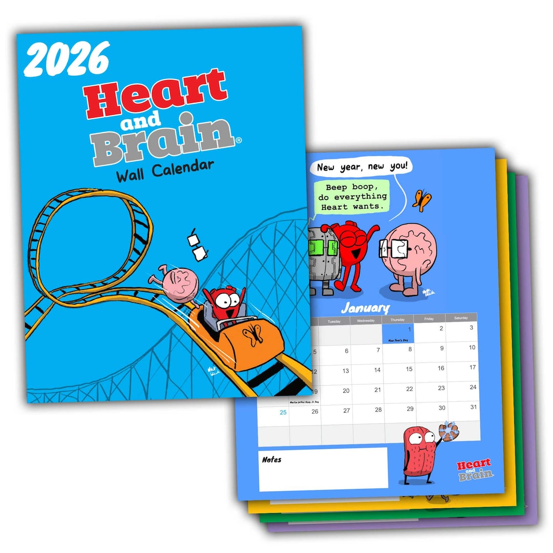 2026 Heart and Brain Printable Calendar – Digital Download Planner ...