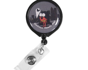 Bat Heart Badge Reel – Funny Nurse Badge Holder, Superhero Medical ID Clip, Anatomy Badge, Med Student Gift