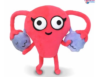 Peluche a forma di utero – Peluche organo anatomico da 25 cm – Peluche anatomico divertente, regalo per chi soffre di endometriosi, regalo per chi si sta riprendendo da un'isterectomia