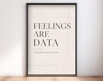 Poster „Gefühle sind Daten“, Dekoration für Therapieräume, Wandbild für psychische Gesundheit