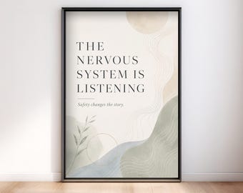 Minimalistisches Wandbild zum Thema Nervensystem, Dekoration für Therapieräume, Druck zur Stressbewältigung, Geschenk für Therapeuten