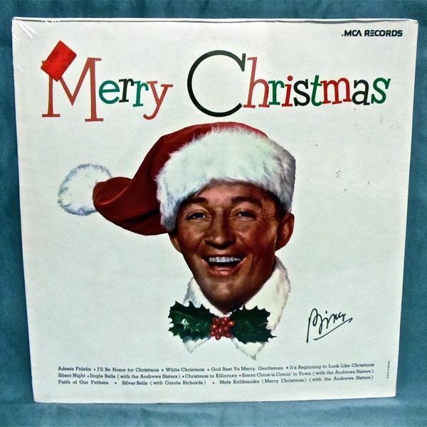 SEALed CHRISTMAS...BING CROSBY - Merry Christmas - 1970s Vintage Vinyl Record Album