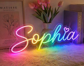 Custom Name Neon Sign for Kids Bedroom Decor, Multicolor LED Sign Wall Decor, Nursery Room Decor, Dorm Wall Decor,Birthday Gift for Kids,