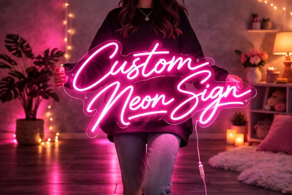 Custom Aesthetic Neon Sign Wall Decor, Name Neon Sign, Personalized Neon Light Sign, Wedding Neon Sign, Custom LED Sign, Home Decor