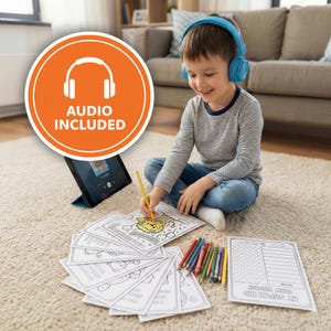 Kids Routine Chart Music | ADHD Friendly Coloring Book (Digital Download, PDF + MP3)