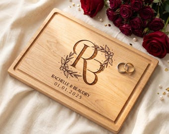 Personalized Wedding Cutting Board Gift, Custom Charcuterie Board, Housewarming Gift, Customized Anniversary Gift For Couple, Wedding Gift