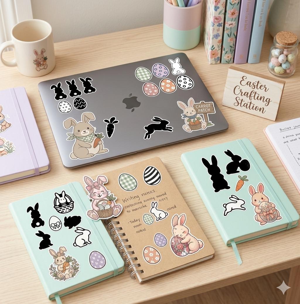 Easter Bunny SVG Bundle, 87 Rabbit Silhouette Clipart Designs (svg, Png ...