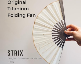 Abanico plegable de titanio STRIX / Abanico de bolsillo CNC de lujo / Regalo EDC para caballero moderno