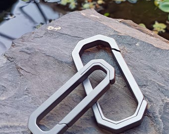 Wanersen Titanium EDC Carabiner Convenient Keychain Key Fob Metal CNC