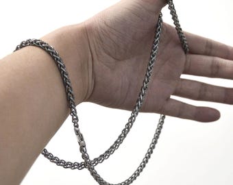 Pure Titanium Chain Necklace / Bracelet – Hypoallergenic Ultra-Lightweight EDC Titanium Jewelry
