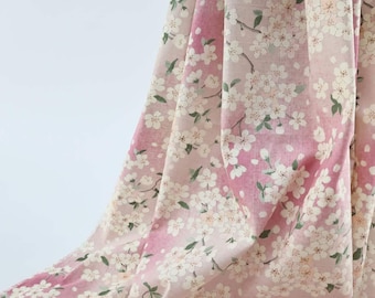 Japanese dobby Sakura fabric with pink gradient, Cherry blossom, Japan fabrics, spring