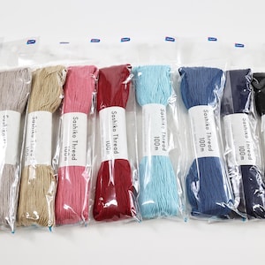 Japanese Sashiko embroidery thread cotton 100M - 109 yards, Olympus, uni color, hand embroider, skein