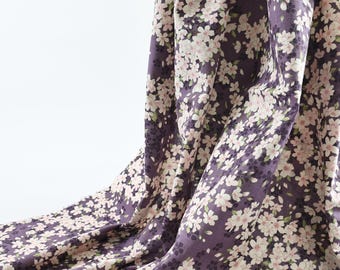 Japanese Hanami sakura fabric mauve background, Sakura, Japan fabrics, Dobby cotton, spring, 花見