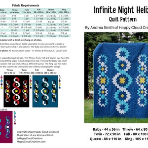 Infinite Night Helix Quilt Pattern: Star Quilt (Digital PDF)