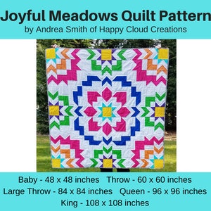 Joyful Meadows Quilt Pattern: Modern Flying Geese (Digital PDF)