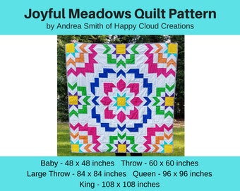 Mönster för Joyful Meadows-quilt: Moderna flygande gäss (digital PDF)