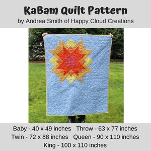 KaBam Quilt Pattern: Modern Star Design, All Sizes (Digital PDF)