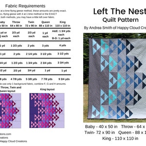 Left the Nest Quilt Pattern: Modern Flying Geese (Digital PDF)