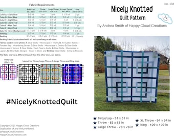 Nicely Knotted Quilt Pattern: Beginner-Friendly - Baby to King Size (Digital PDF)