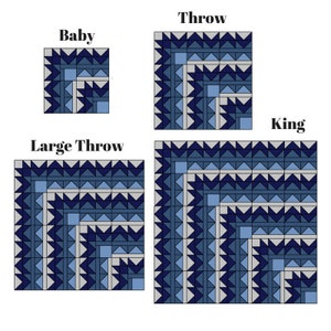 DIGITAL PDF Crystal Wave Quilt Pattern, Baby, Throw, Large Throw, King size, modern quilt, adventurous beginner image 2